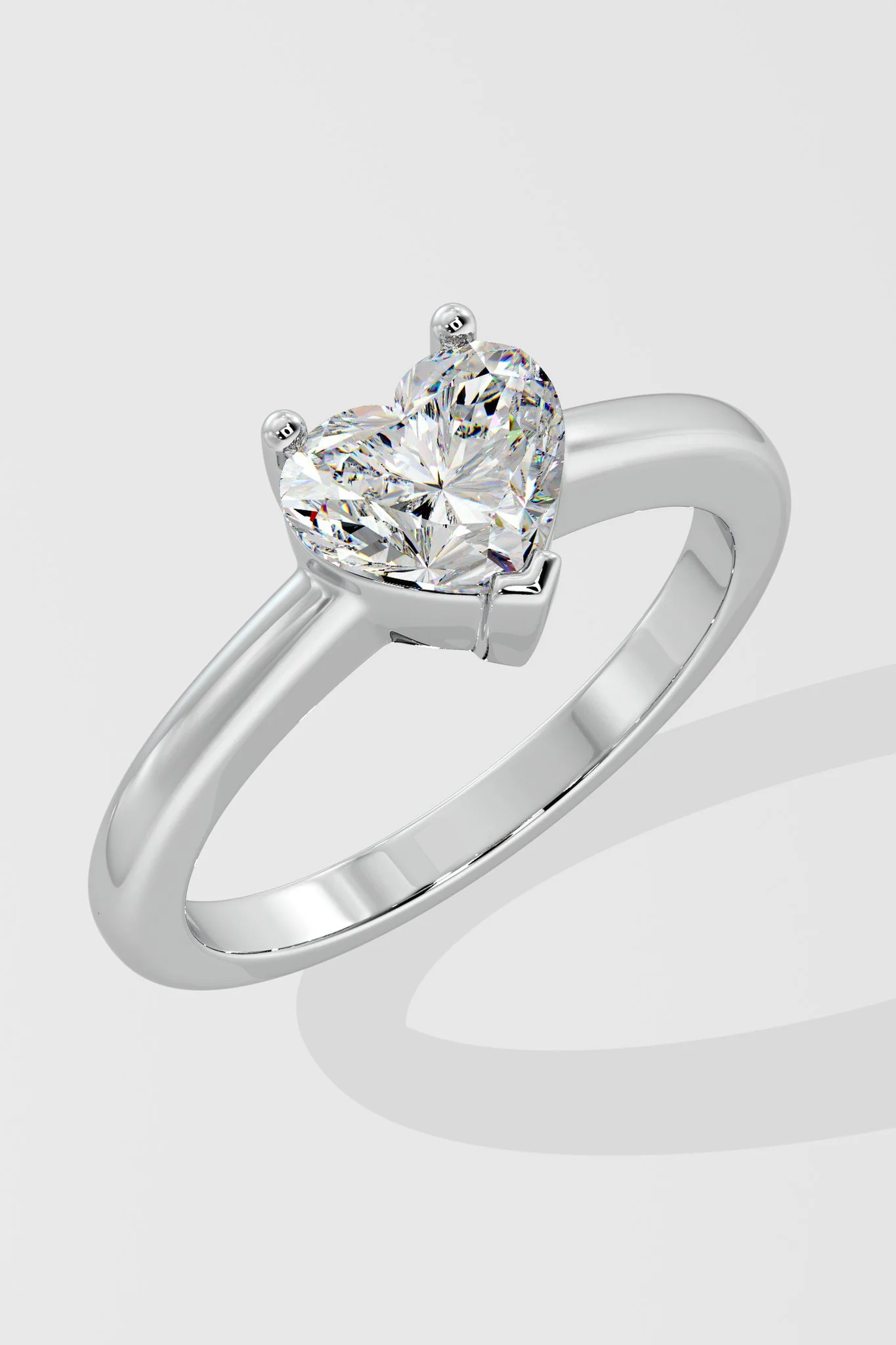 1 ct Heart Solitaire Ring
