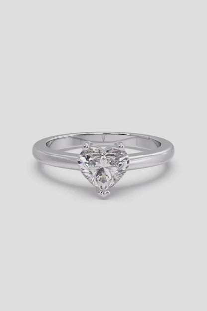1 ct Heart Solitaire Ring